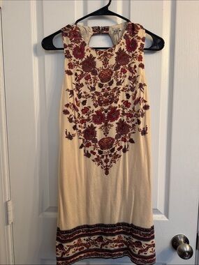 Urban Outfitters ecote boho dress cream and maroon
